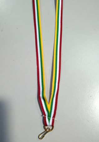 T15336 / CINTA MEDALLA ROJO-BLANCO-VERDE-AMARILLO